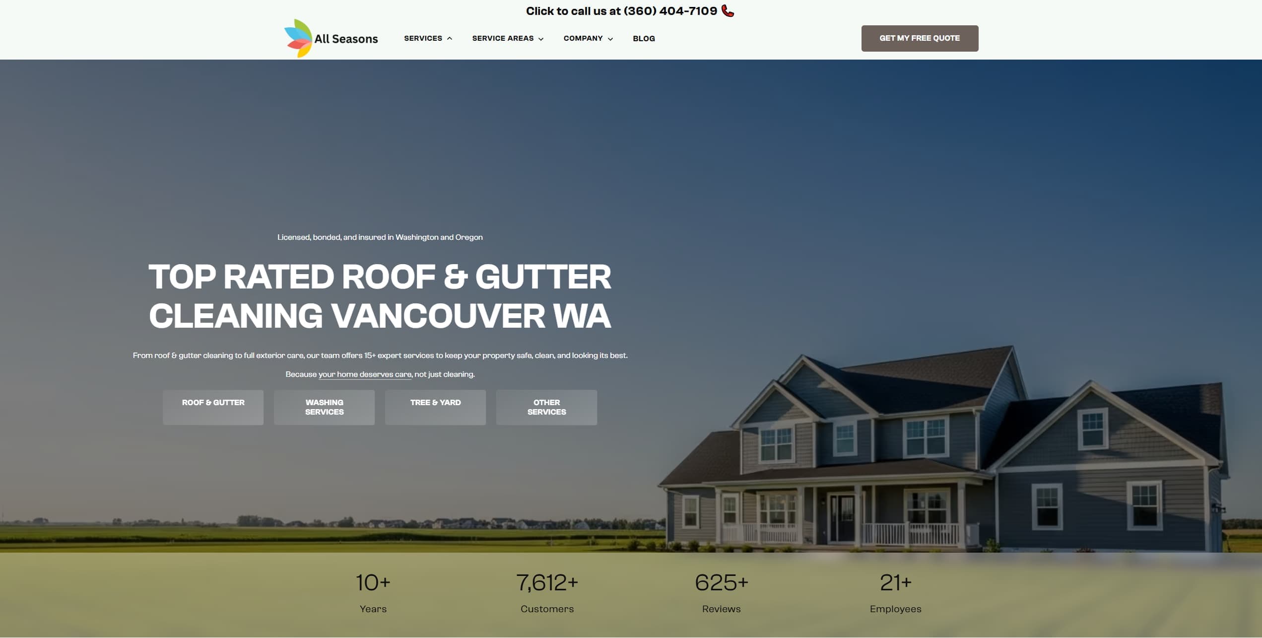 Seasons Cleaning Services website preview