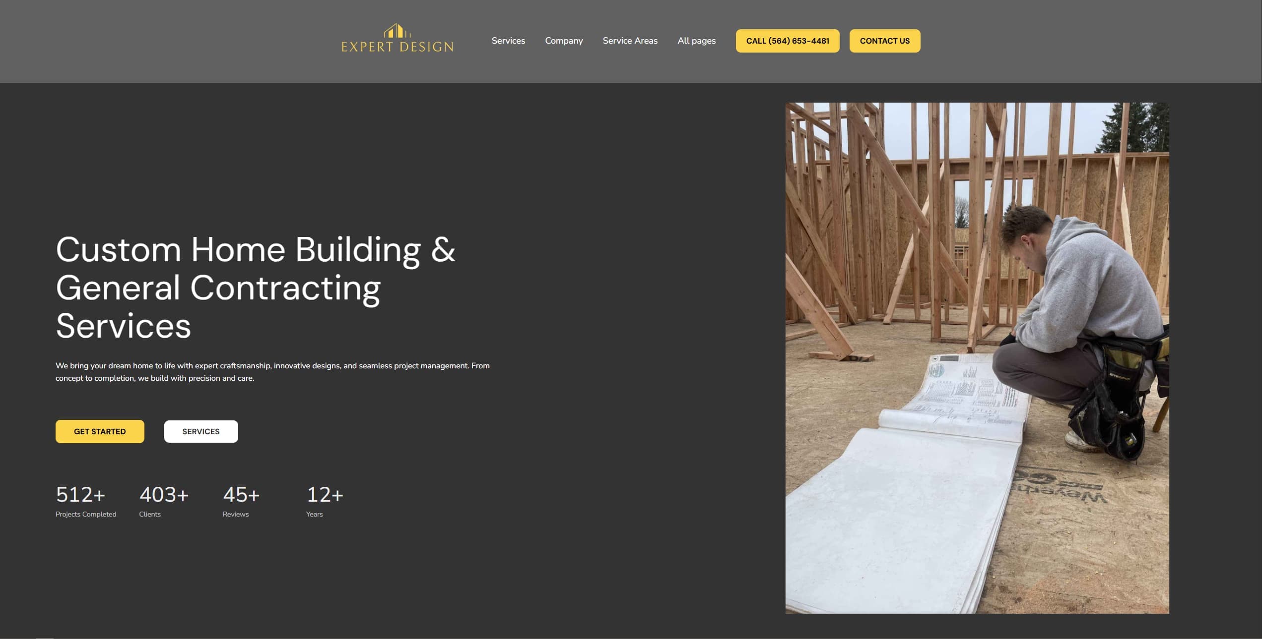 Expert Design Construction website preview
