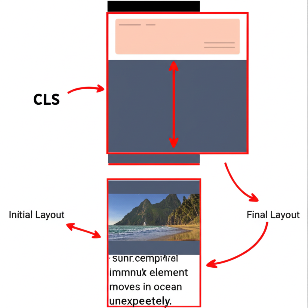 A diagram illustrating Cumulative Layout Shift (CLS)