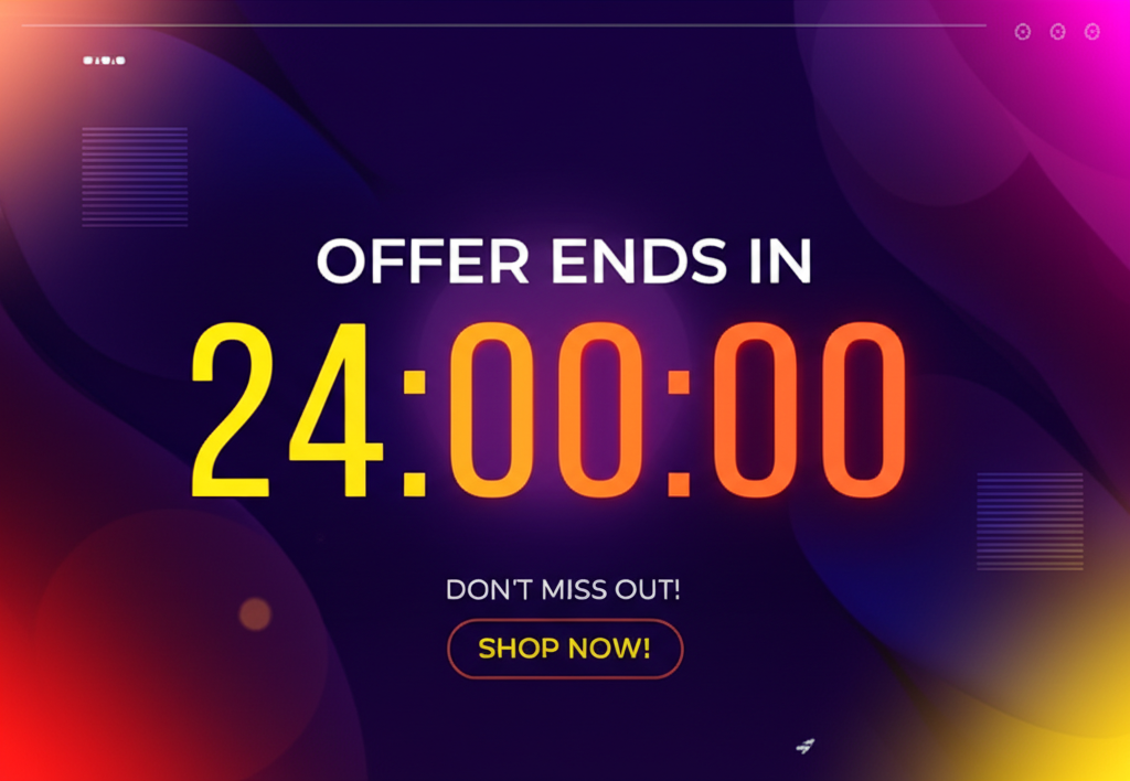 A digital ad with a prominent countdown timer